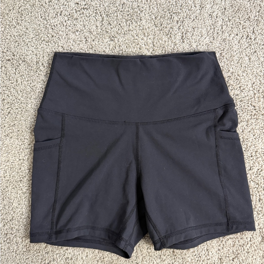 Women's Black High-Waisted Bike Shorts